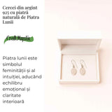 Cercei Argint 925 cu Piatra Lunii Ovala - Echilibru si Feminitate