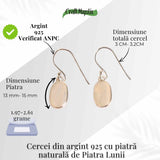 Cercei Argint 925 cu Piatra Lunii Ovala - Echilibru si Feminitate
