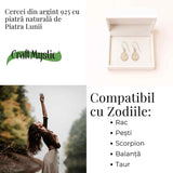 Cercei Argint 925 cu Piatra Lunii Lacrima - Purificare si Intuitie