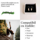 Cercei Argint 925 cu Piatra Lunii Lama - Curaj si Protectie