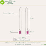 Cercei Lungi Argint 925 cu Rubin Brut Natural – Pasiune si Feminitate Autentica