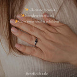 Inel Argint 925 cu Safir Fatetat Rotund – Claritate si Eleganta Feminina