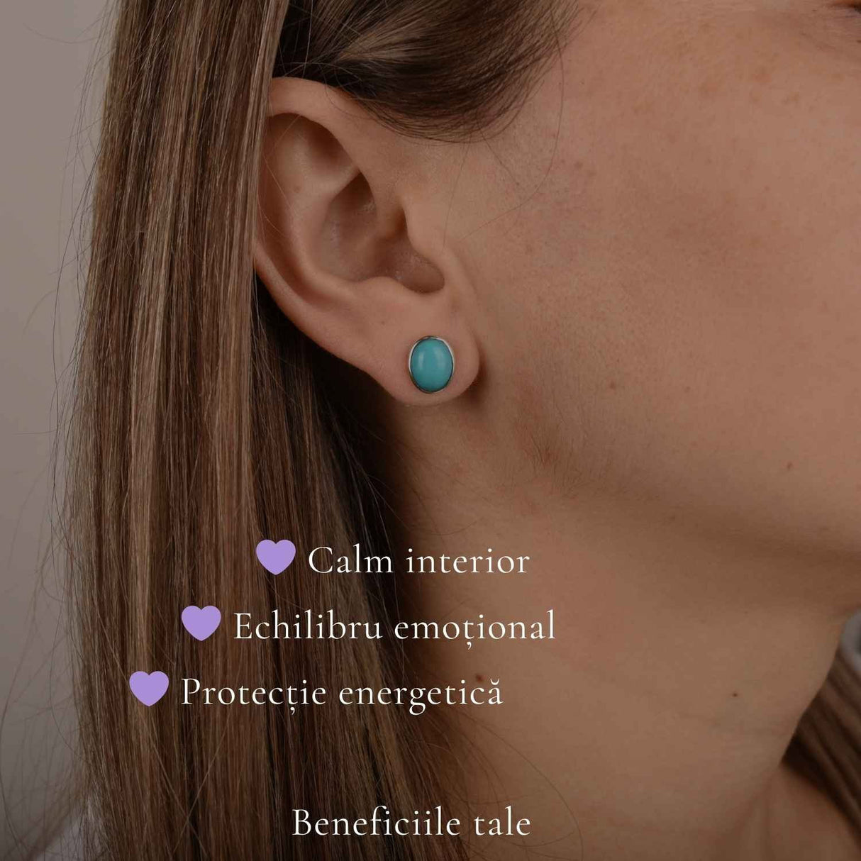 Cercei argint 925 cu turcoaz oval – calm si echilibru emotional