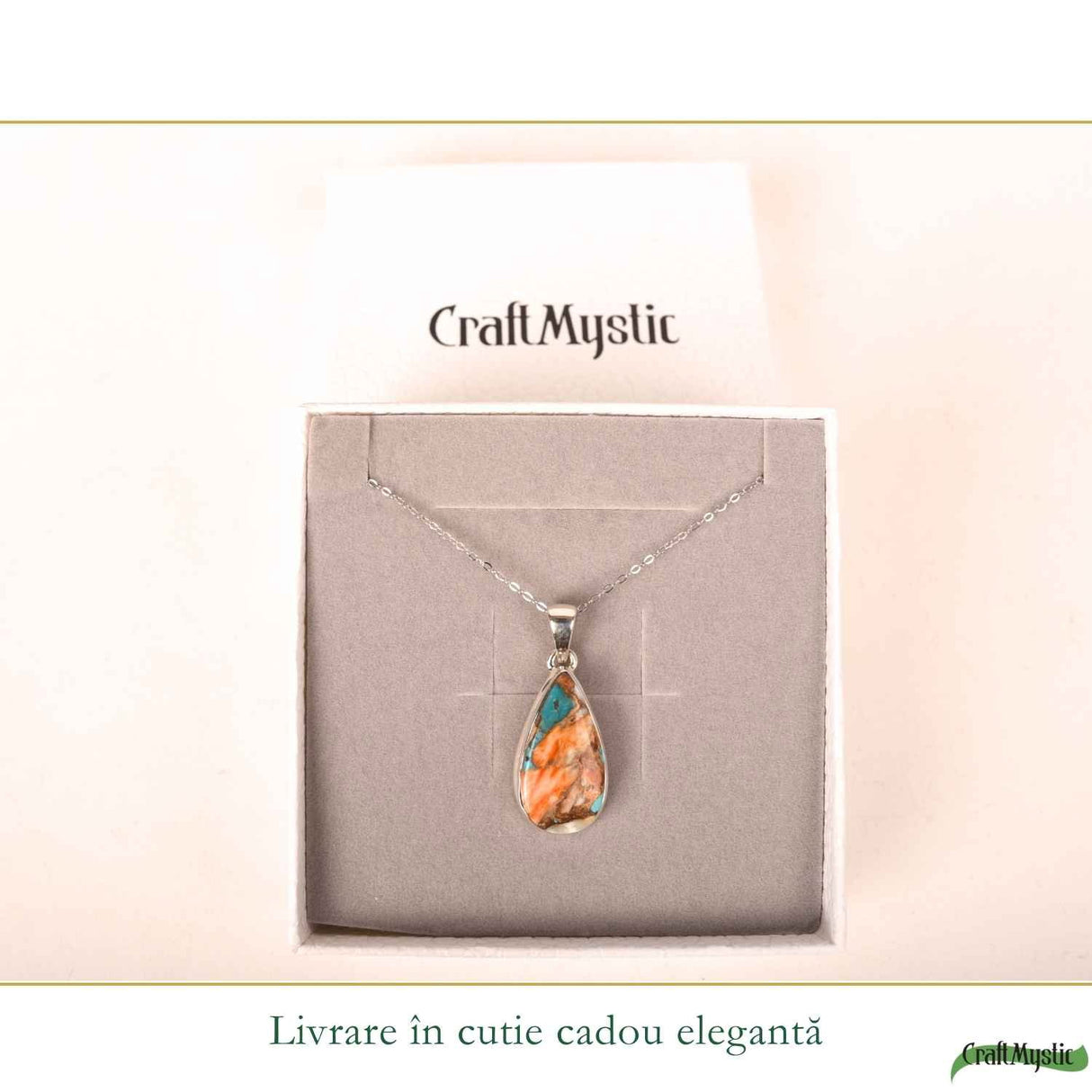 Colier argint 925 cu Turcoaz Arizona lacrima – Protectie si echilibru