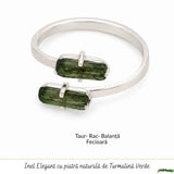 Inel Argint 925 cu Turmalina Verde Bruta – Echilibru si Energie Naturala