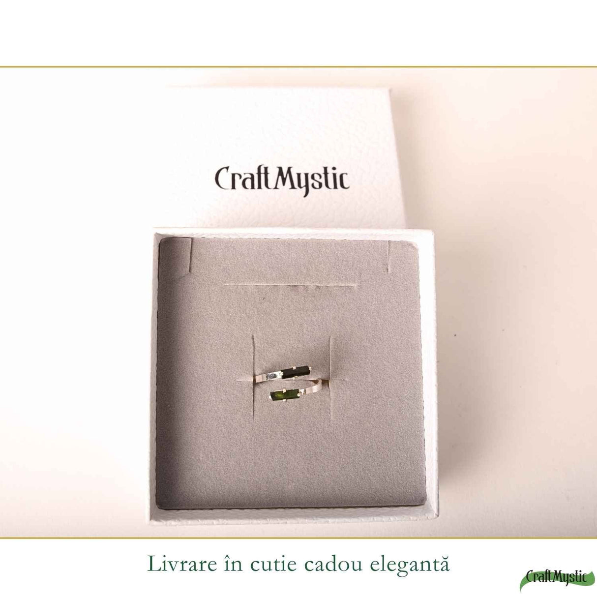 Inel Argint 925 cu Turmalina Verde Bruta – Echilibru si Energie Naturala