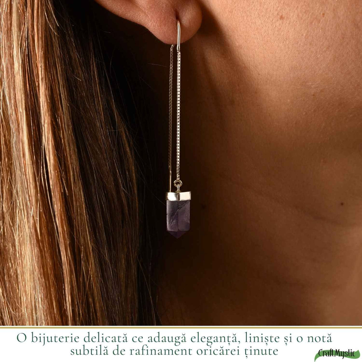 Cercei Argint 925 Varf cu Ametist Natural – Eleganta, Claritate si Energie Pozitiva