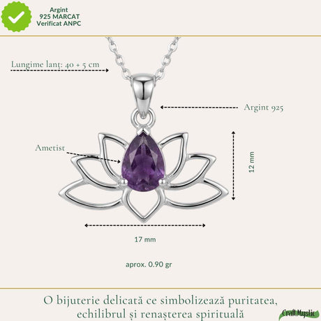 Colier cu Ametist, Argint 925 – CraftMystic