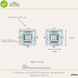 Cercei argint 925 patrati cu topaz albastru – claritate si echilibru interior