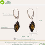 Cercei Argint 925 Oval cu Chihlimbar Verde - Eleganta Naturala si Energie Pozitiva