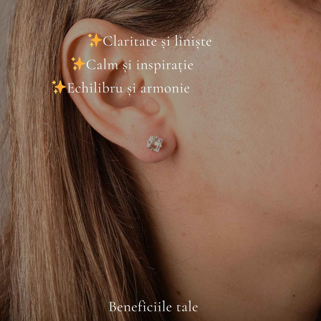 Cercei Argint 925 cu Topaz Alb Fatetat Patrat – Claritate si Eleganta Delicata