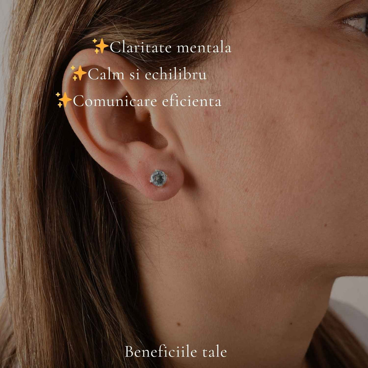 Cercei argint 925 rotunzi cu topaz albastru – calm si claritate zilnica
