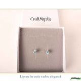 Cercei argint 925 rotunzi cu topaz albastru – calm si claritate zilnica