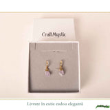 Cercei Argint 925 Placat Aur 18K cu Ametist Brut – Claritate, Calm si Eleganta Naturala