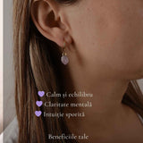 Cercei Argint 925 Placat Aur 18K cu Ametist Brut – Claritate, Calm si Eleganta Naturala