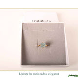 Inel Argint 925 Placat cu Aur 18K cu Acvamarin Brut – Calm Interior si Claritate