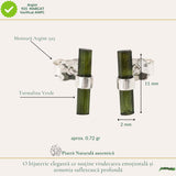 Cercei Argint 925 cu Turmalina Verde Bruta – Prosperitate si Echilibru Emotional