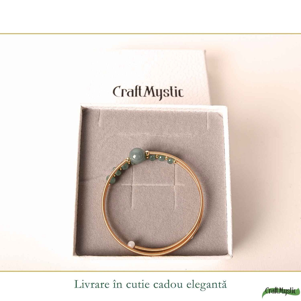 Bratara din Cupru cu Smarald Natural – Iubire, Armonie si Prosperitate