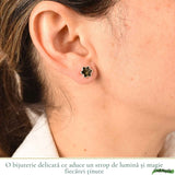 Cercei Argint 925 Stea cu Chihlimbar Verde - Energie, Inspirtie si Eleganta