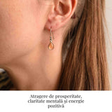 Cercei Argint 925 cu Citrin Natural forma de lacrima- Energie si Prosperitate