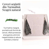 Cercei cu Turmalina Neagra model Aripa - Protectie si Eleganta Naturala