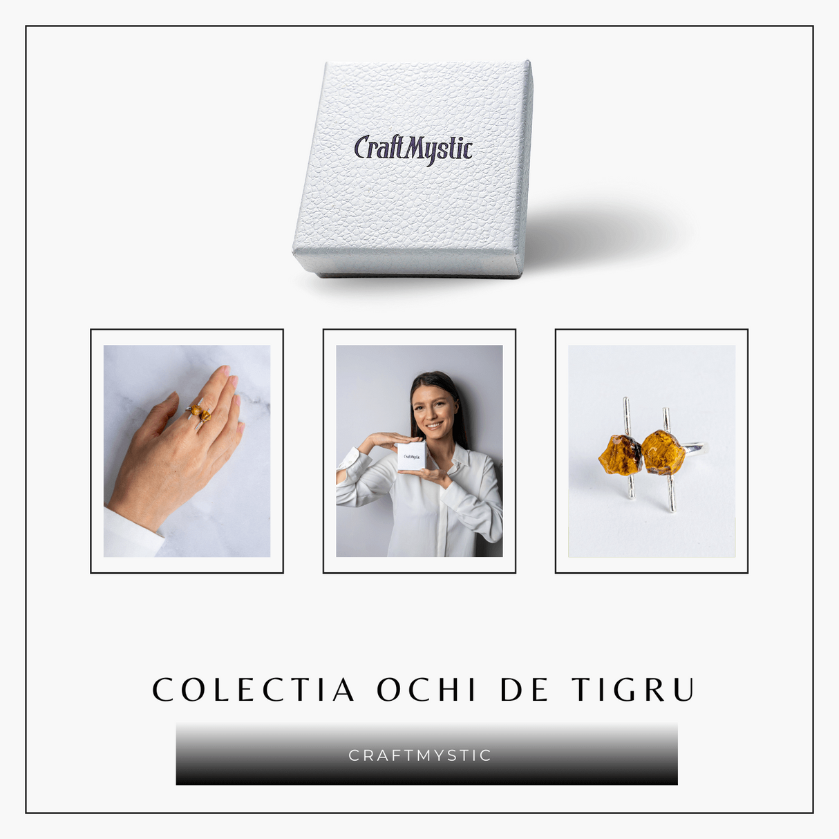 Focus si incredere in sine - Inel argintiu cu ochi de tigru brut