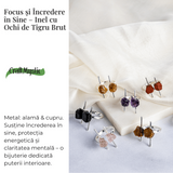 Focus si incredere in sine - Inel argintiu cu ochi de tigru brut