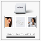 Cristalul puritatii - Cercei stud argintii cu cuart transparent natural