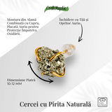 Bijuterie pentru succes si vitalitate - Cercei aurii cu Pirita naturala