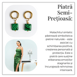Energie Verde - Cercei cu Malachit Sintetic si Design Minimalist