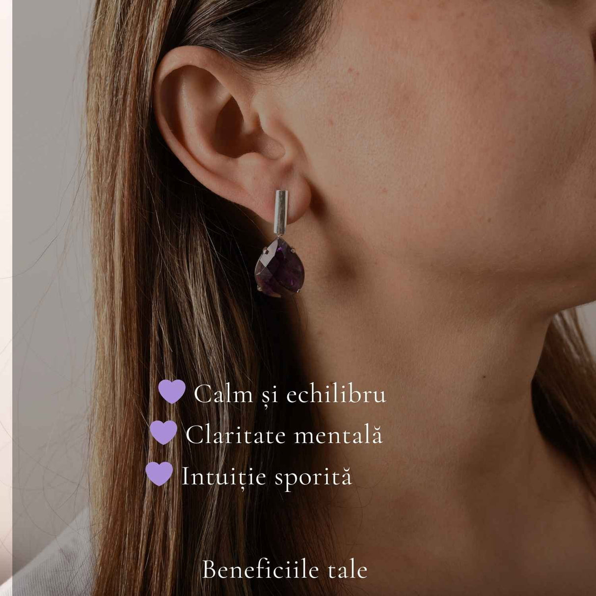 Cercei Argint 925 Lacrima cu Ametist Fatetat – Eleganta, Claritate si Liniste Interioara