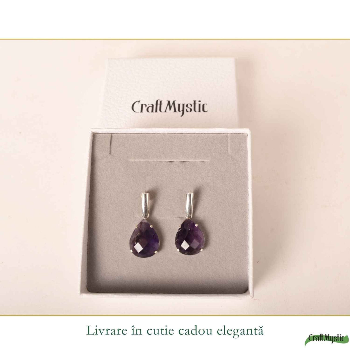 Cercei Argint 925 Lacrima cu Ametist Fatetat – Eleganta, Claritate si Liniste Interioara