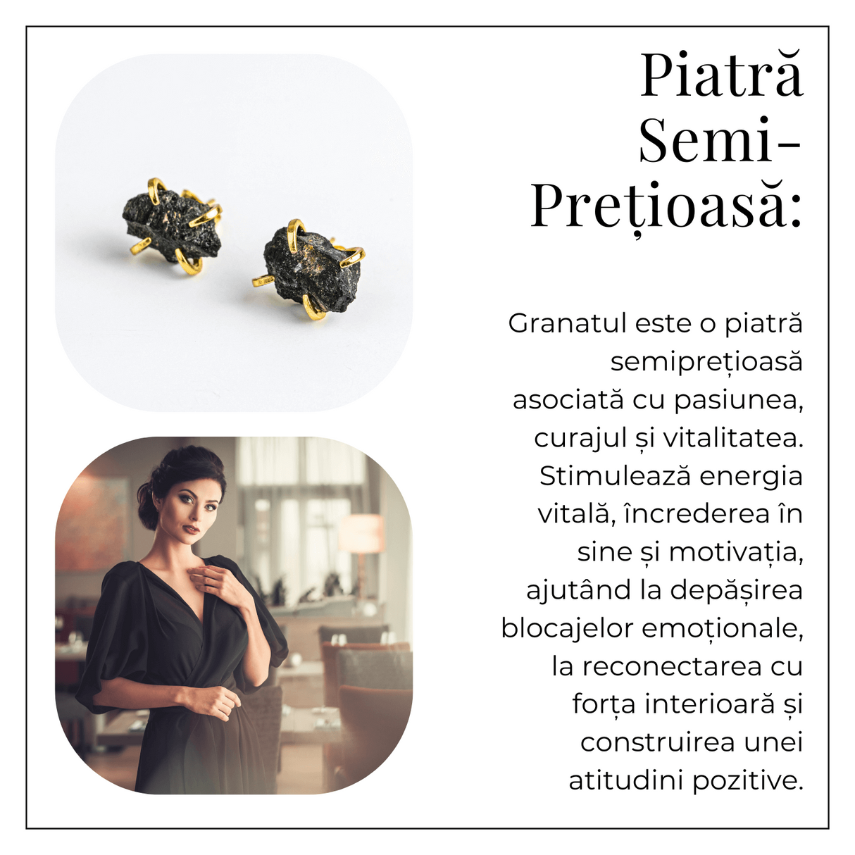 Cercei pentru Incredere si Pasiune - Cristal Granat Natural