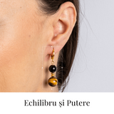 Echilibru si Putere - Cercei cu Ochi de Tigru si Obsidian