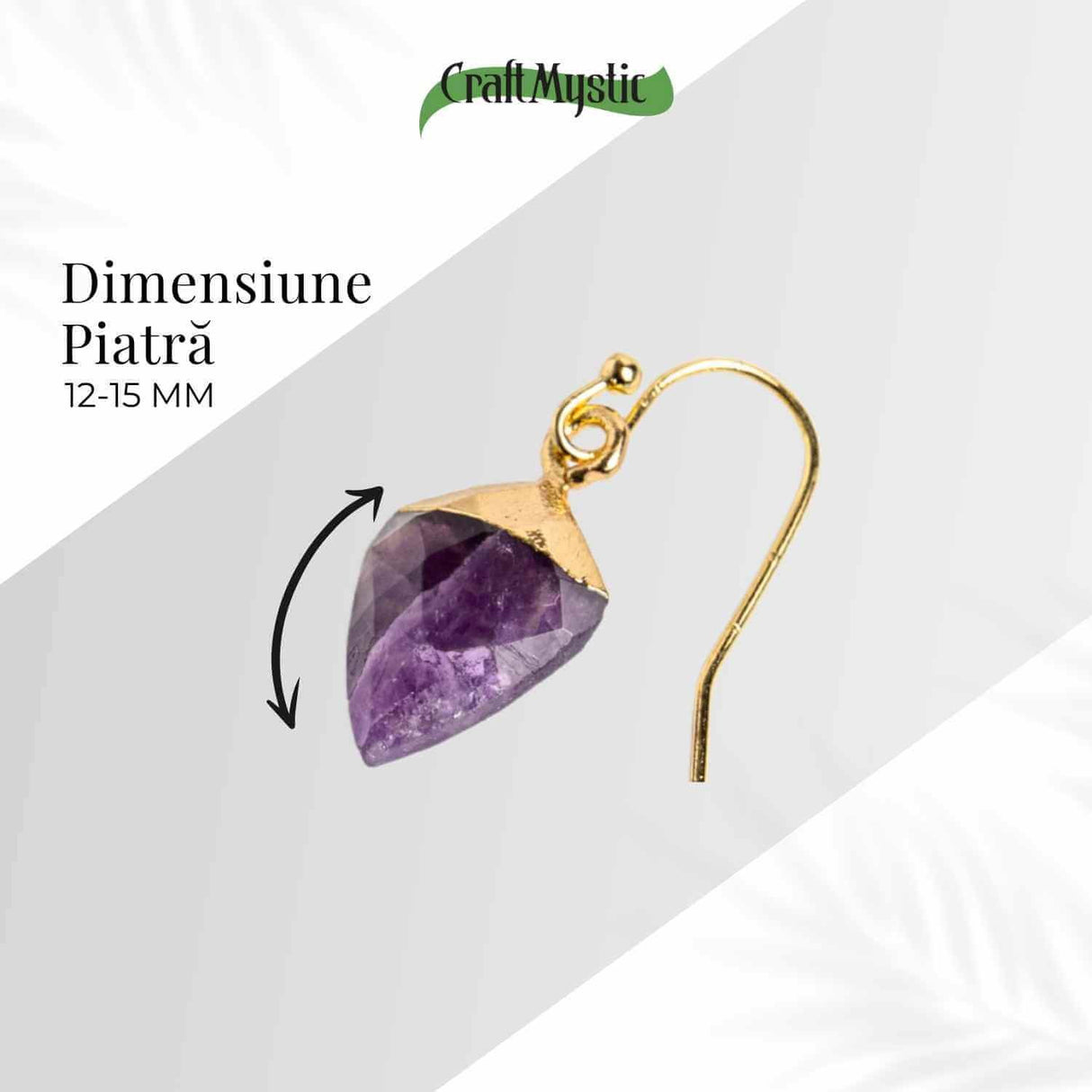 Cercei Aurii Eleganti cu Ametist Natural Fatetat - Eleganta si Protectie