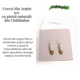 Cercei din Argint 925 cu Chihlimbar - Simbolul Infinit pentru Echilibru si Eleganta