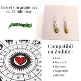 Cercei din Argint 925 cu Chihlimbar - Simbolul Infinit pentru Echilibru si Eleganta