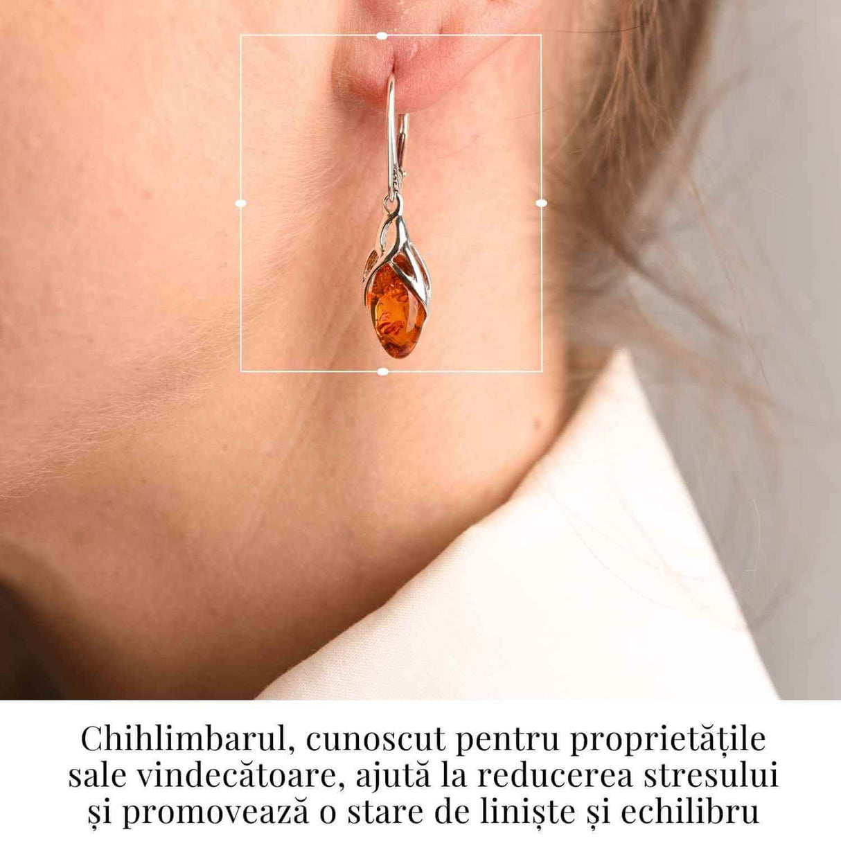 Cercei Argint 925 cu Chihlimbar - Protectie si Eleganta Naturala