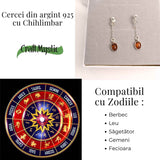 Cercei lungi din argint 925 cu chihlimbar natural - Energie si Rafinament