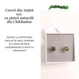 Cercei Steluta din argint 925 cu Chihlimbar Natural Maro - Protectie si Eleganta