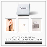 Cercei Steluta din argint 925 cu Chihlimbar Natural Maro - Protectie si Eleganta