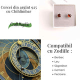 Cercei Steluta din argint 925 cu Chihlimbar Natural Maro - Protectie si Eleganta