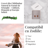 Cercei Argint 925 cu Chihlimbar Natural Triunghi - Protectie, Lumina si Echilibru