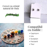 Cercei cu Onix Brut Sferic inchidere pe tija cu opritor - Protectie si Eleganta Naturala