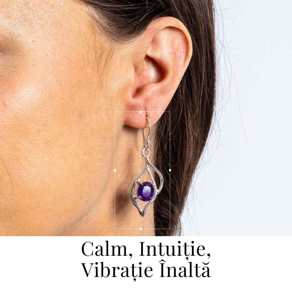 Cercei spirituali cu piatra Ametist - Calm si Vibratie Inalta