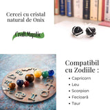 Cercei cu Onix Brut inchidere pe tija cu opritor - Protectie si Claritate pentru Zilnic