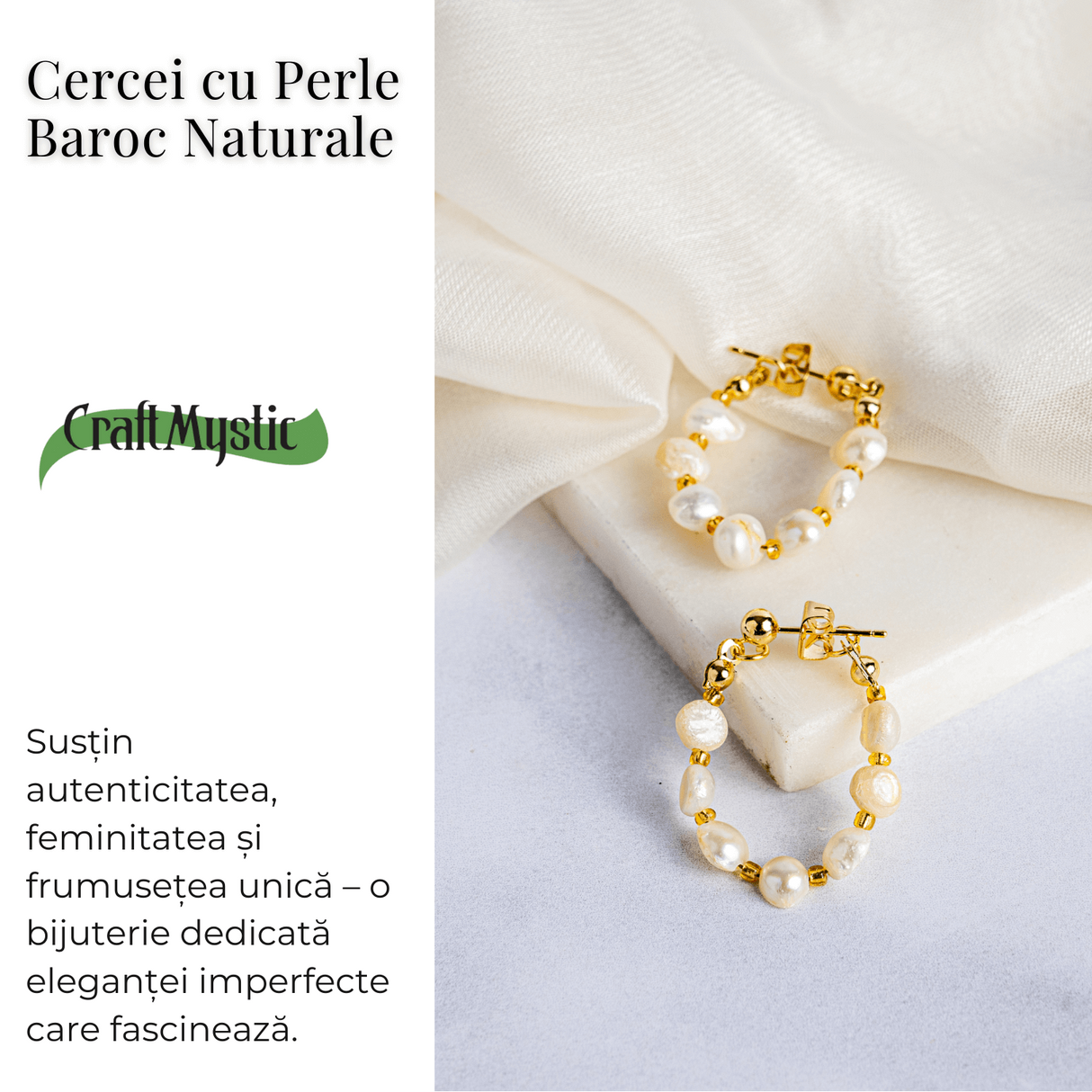 Imperfectiunea care fascineaza - Cercei cu perle baroc naturale