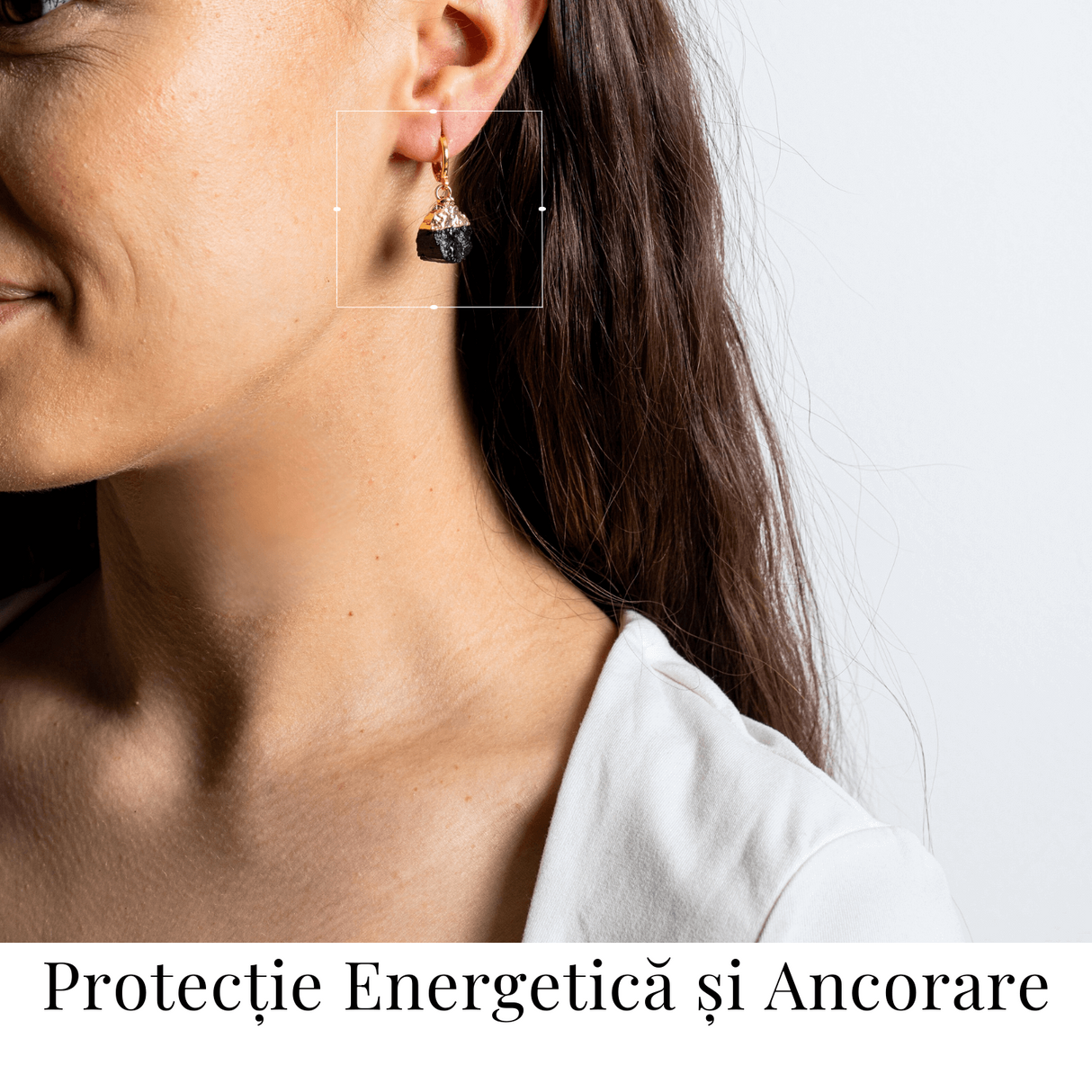 Cercei Aurii cu Turmalina Bruta Naturala - Protectie Energetica