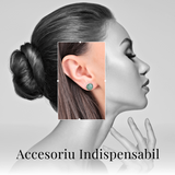 Cercei Eleganti cu Aventurin verde Natural, inchidere pe surub, pentru echilibru si noroc