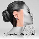 Cercei Eleganti cu piatra Labradorit Natural, inchidere pe surub, pentru echilibru si protectie